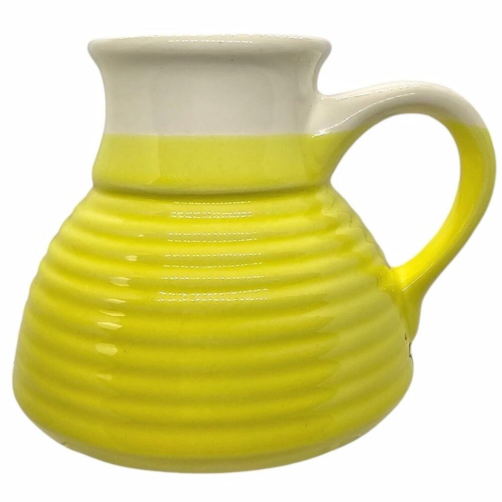 Vintage Yellow Beehive No Spill Travel Mug Wide Base Captains Commuter Cup NIB
